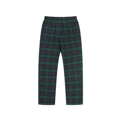 Dark Green-Navy Blue Check - Back - Lyle & Scott Mens Vinny Checked Pyjama Bottoms