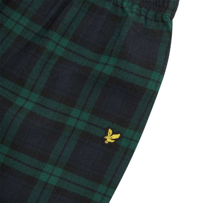 Dark Green-Navy Blue Check - Side - Lyle & Scott Mens Vinny Checked Pyjama Bottoms