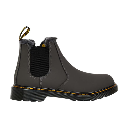 Gunmetal Grey - Front - Dr Martens Womens-Ladies Leonore Faux Fur Lined Chelsea Boots