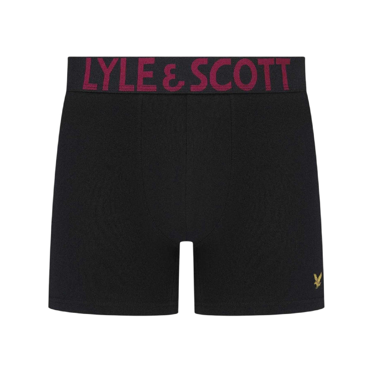 Black - Back - Lyle & Scott Mens Daniel Fitted Boxer Shorts (Pack of 3)