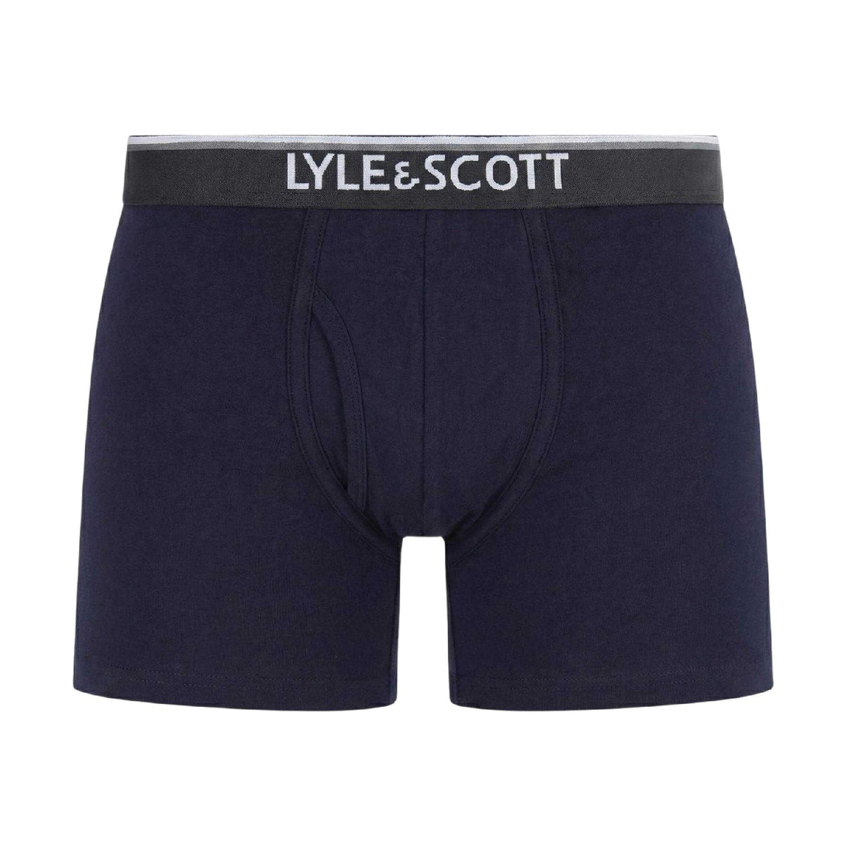 Blue-White-Black - Back - Lyle & Scott Mens Wes Boxer Briefs (Pack of 3)