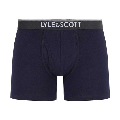 Blue-White-Black - Back - Lyle & Scott Mens Wes Boxer Briefs (Pack of 3)