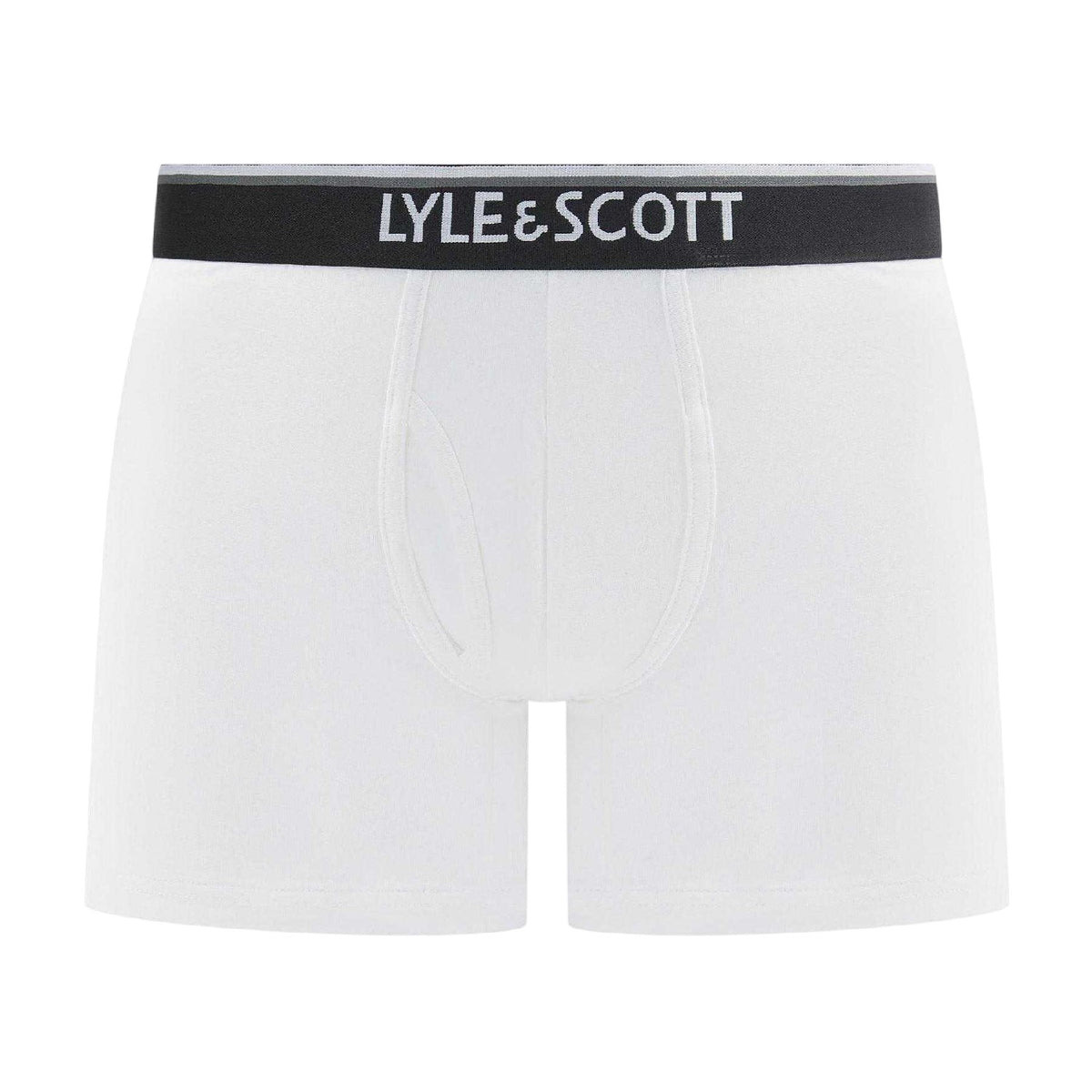 Blue-White-Black - Side - Lyle & Scott Mens Wes Boxer Briefs (Pack of 3)