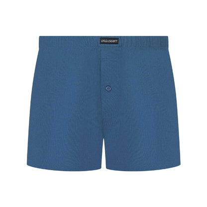 Blue-Multicoloured - Back - Lyle & Scott Mens Temi Jersey Loose Boxer Shorts (Pack of 3)