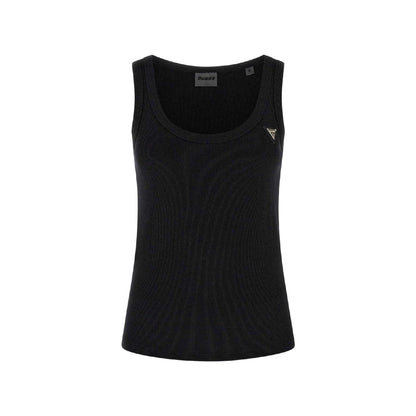 Jet Black - Front - Guess Womens-Ladies Colette Fitted Tank Top