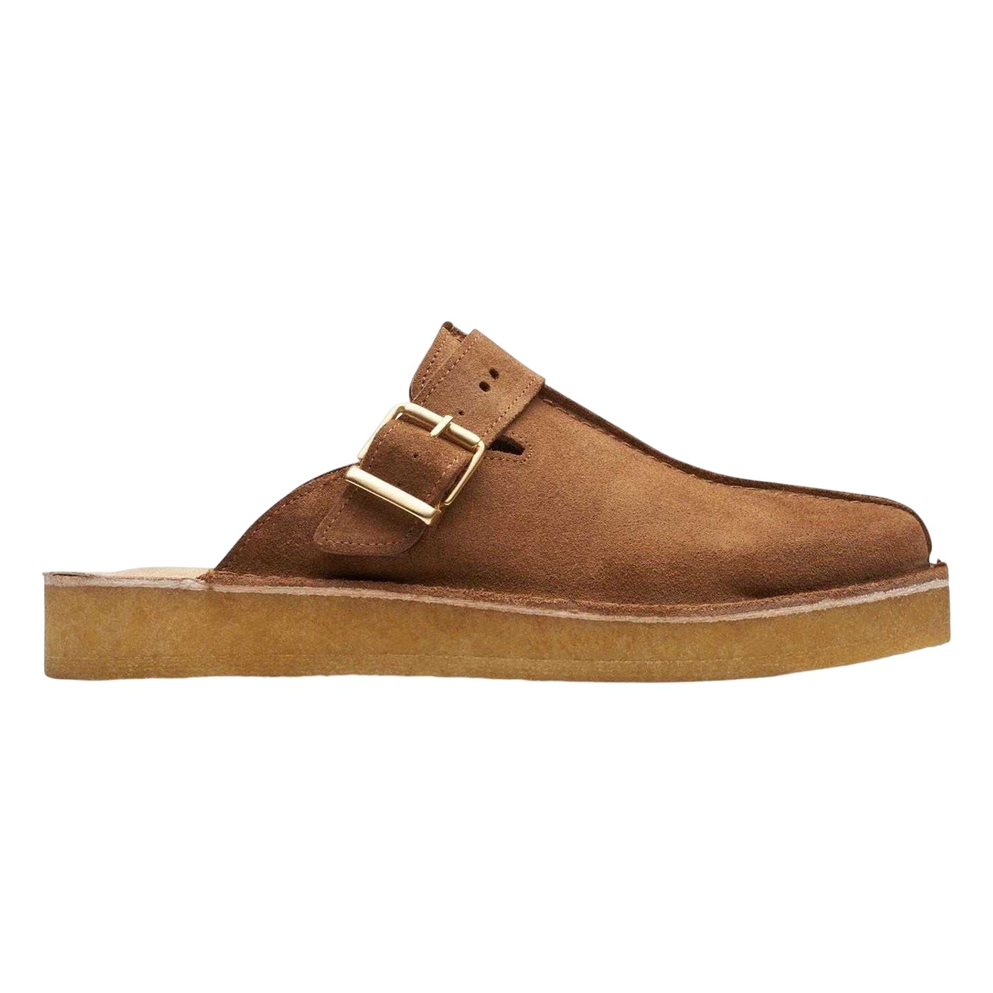 Brown - Front - Clarks Originals Mens Trek Suede Open Back Mules