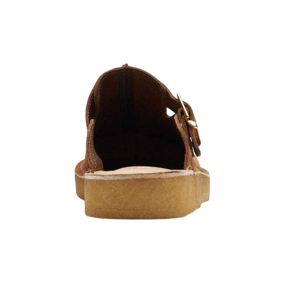 Brown - Back - Clarks Originals Mens Trek Suede Open Back Mules