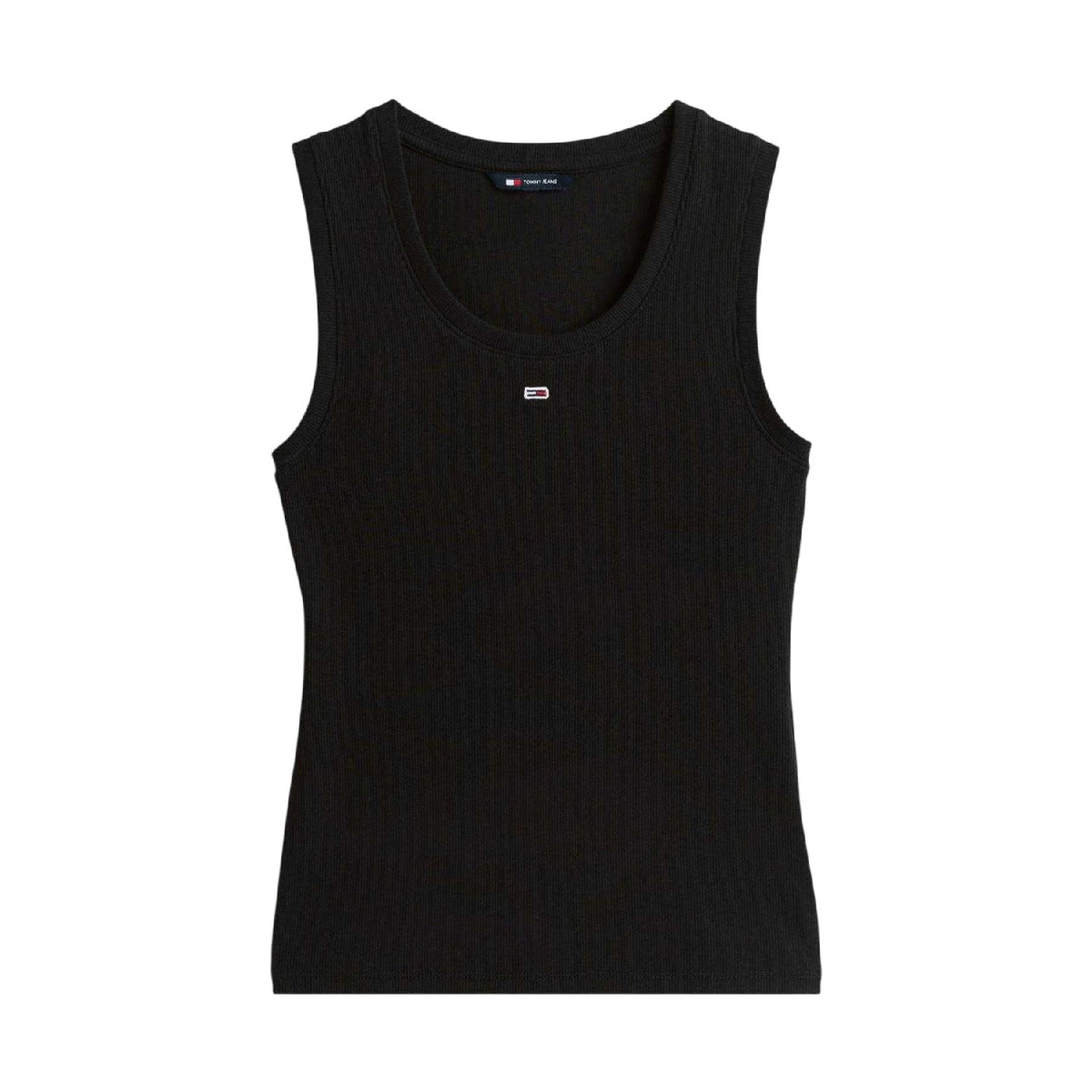 Black - Front - Tommy Jeans Womens-Ladies Cotton Tank Top