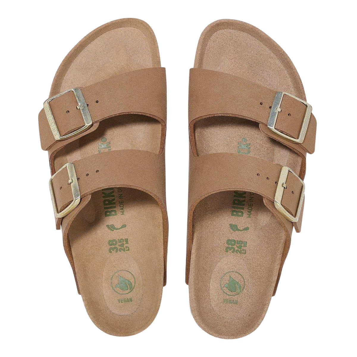 Brown - Back - Birkenstock Womens-Ladies Arizona Open Toe Sandals