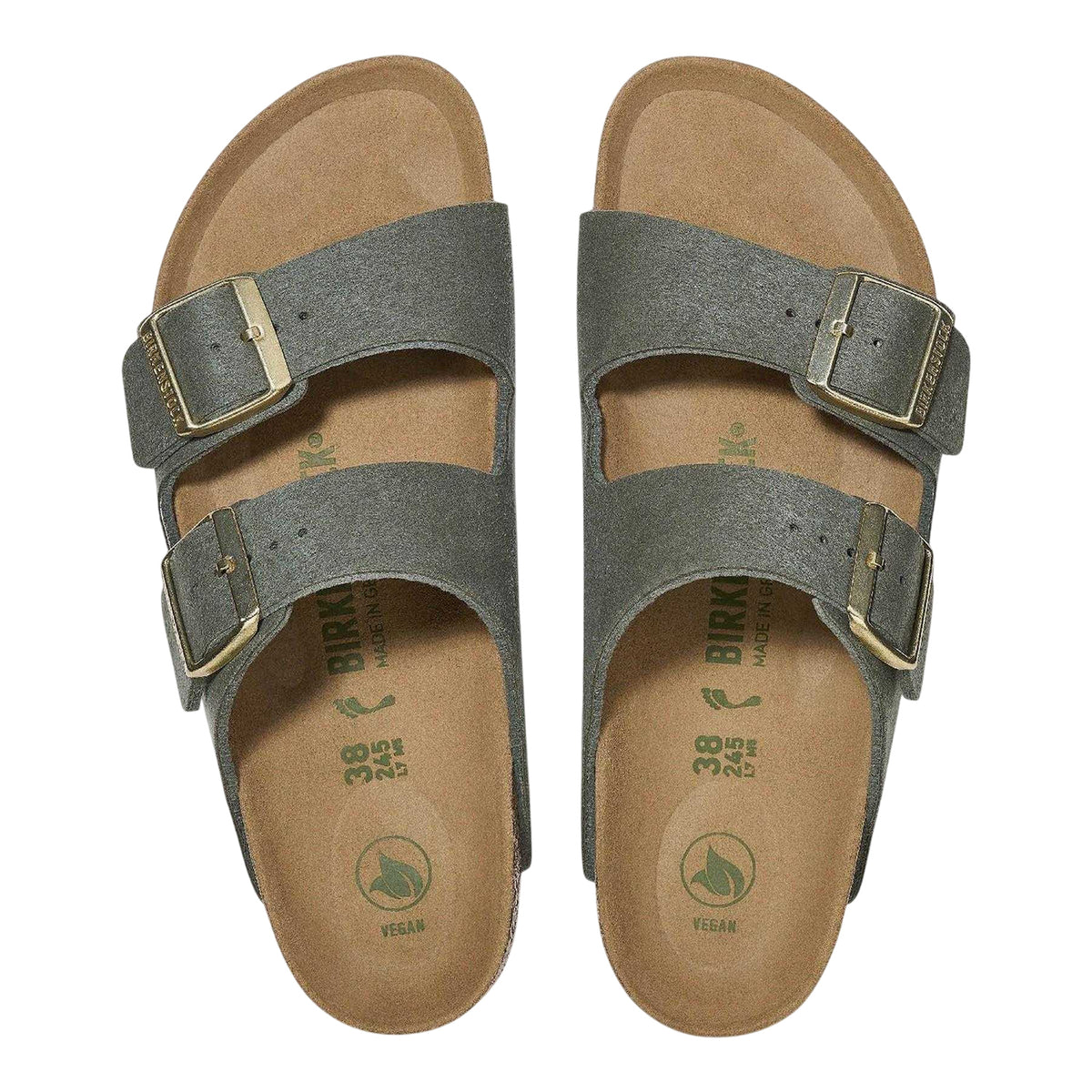 Green - Back - Birkenstock Womens-Ladies Arizona Open Toe Sandals