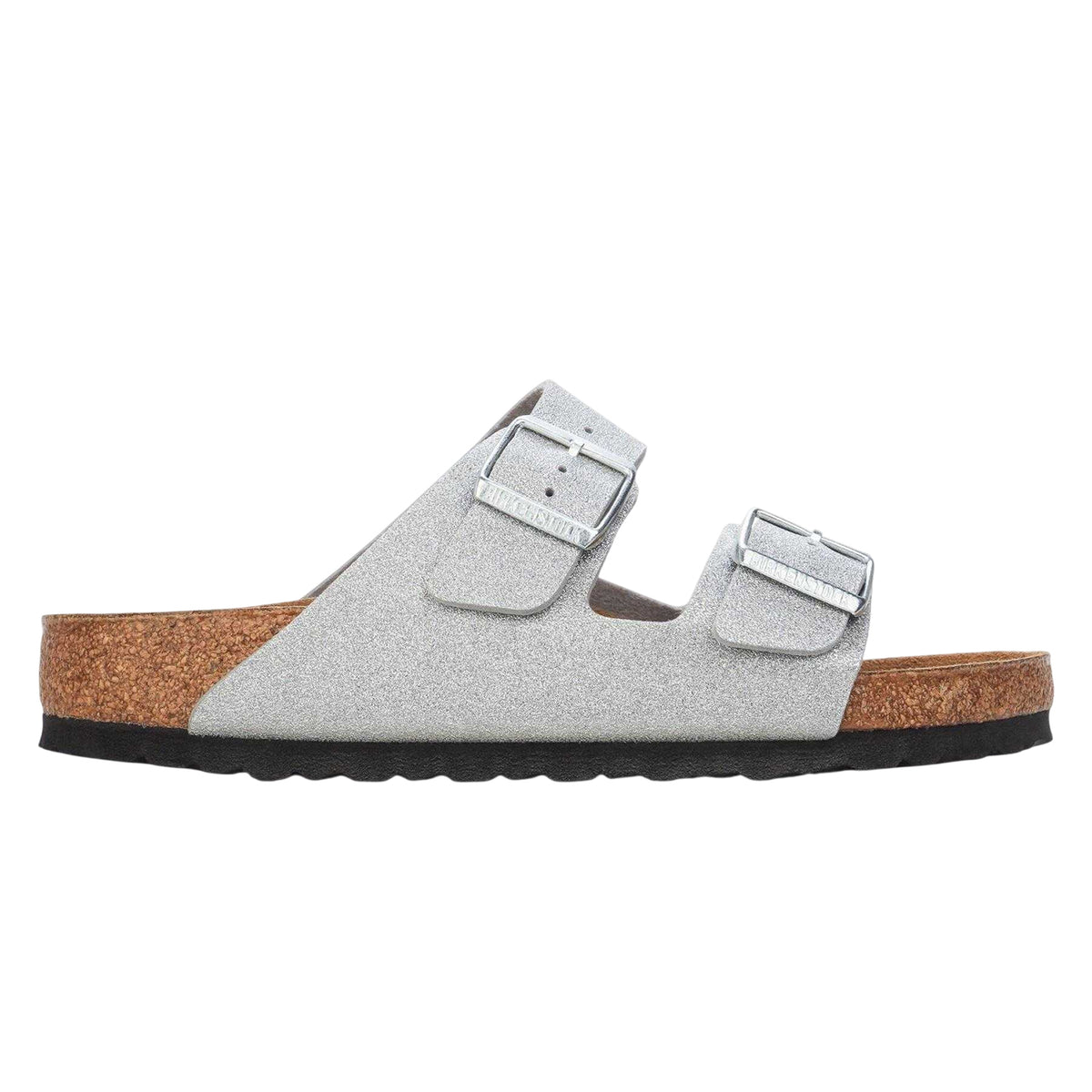 Silver - Front - Birkenstock Womens-Ladies Arizona Open Toe Sandals