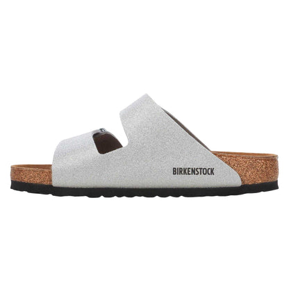 Silver - Back - Birkenstock Womens-Ladies Arizona Open Toe Sandals