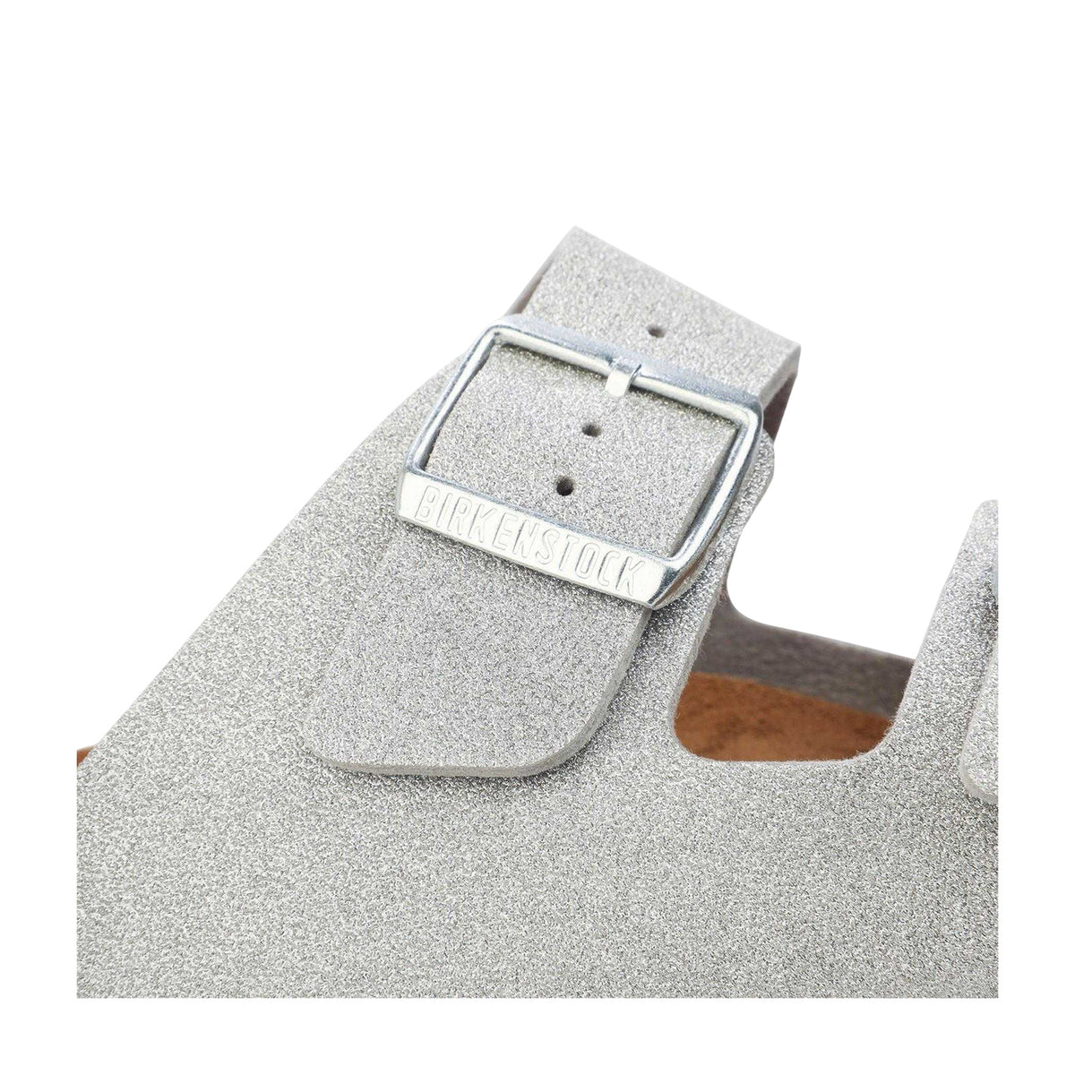 Silver - Side - Birkenstock Womens-Ladies Arizona Open Toe Sandals