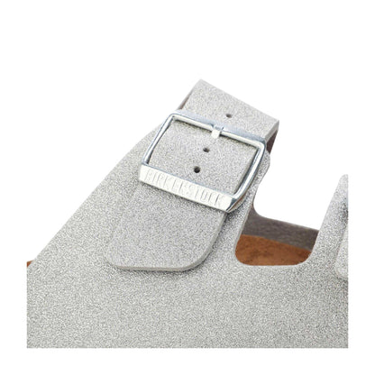 Silver - Side - Birkenstock Womens-Ladies Arizona Open Toe Sandals