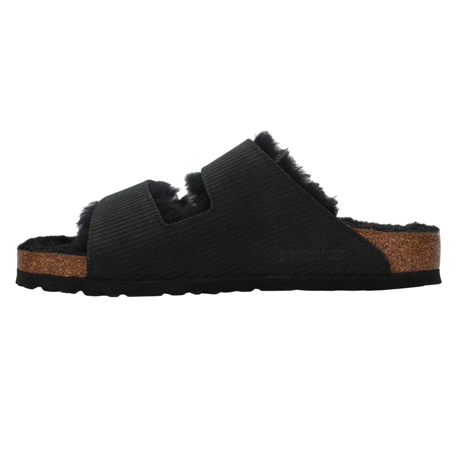 Black - Back - Birkenstock Womens-Ladies Arizona Dual Straps Suede Flat Sandals