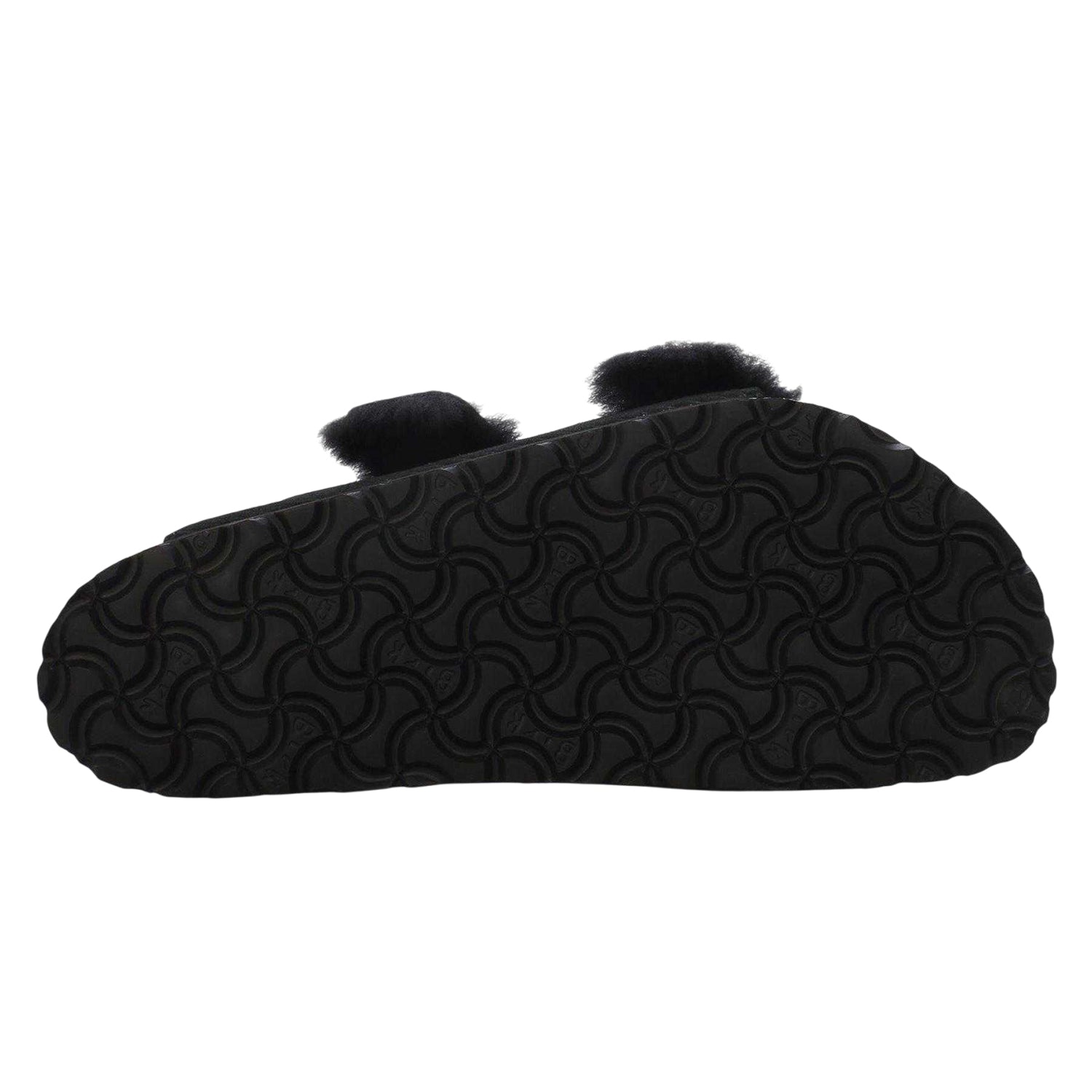 Black - Side - Birkenstock Womens-Ladies Arizona Dual Straps Suede Flat Sandals