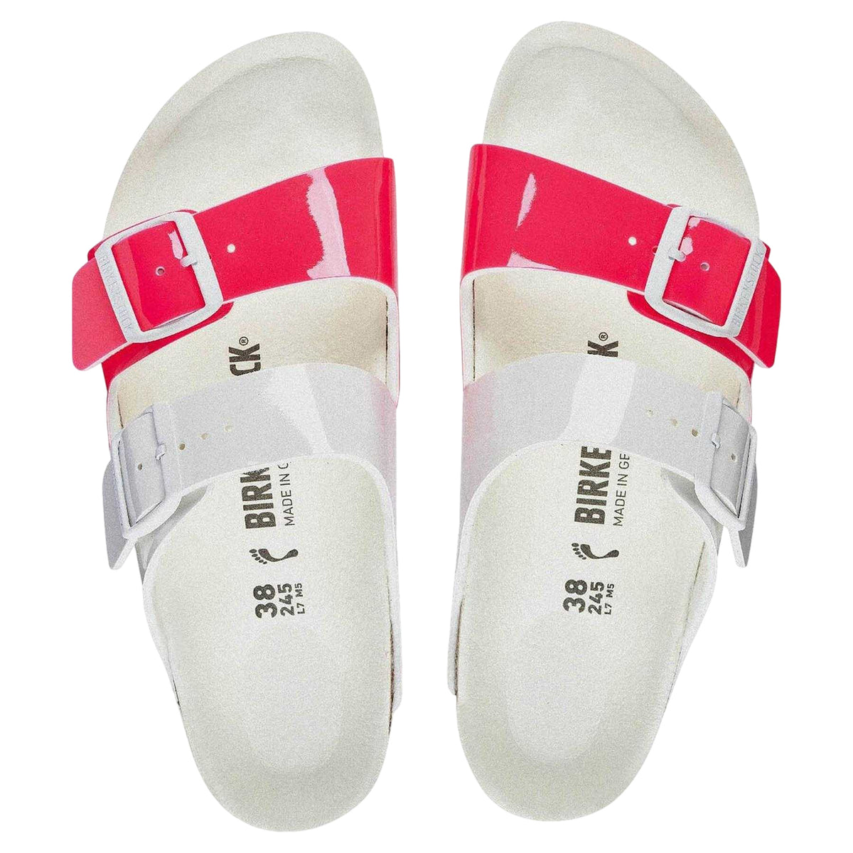 Multicoloured - Back - Birkenstock Womens-Ladies Arizona Split Vamp Flat Sandals