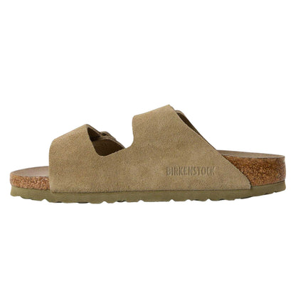 Faded Khaki - Back - Birkenstock Womens-Ladies Arizona Suede Flat Sandals