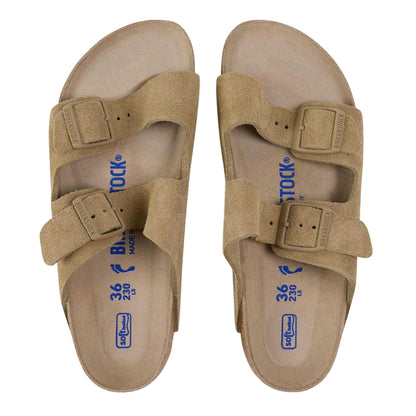 Faded Khaki - Side - Birkenstock Womens-Ladies Arizona Suede Flat Sandals