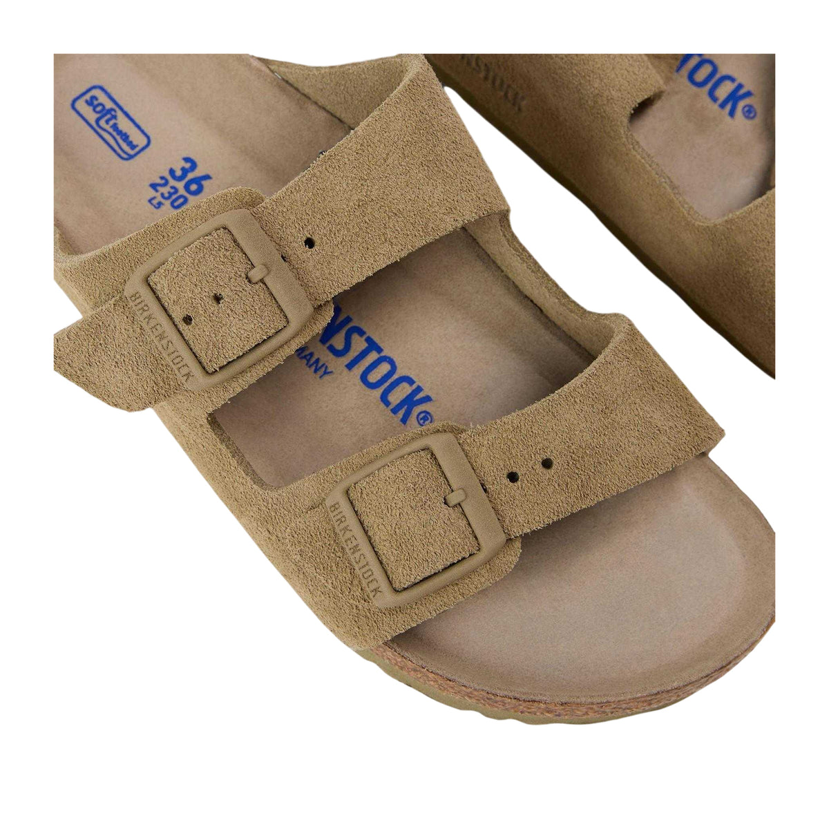 Faded Khaki - Lifestyle - Birkenstock Womens-Ladies Arizona Suede Flat Sandals
