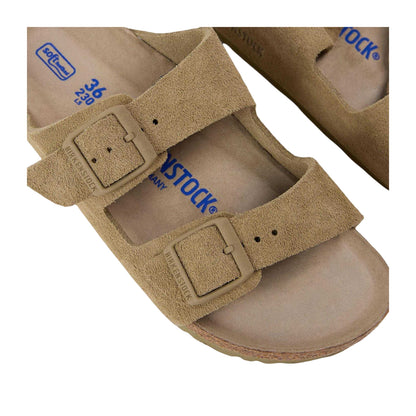 Faded Khaki - Lifestyle - Birkenstock Womens-Ladies Arizona Suede Flat Sandals