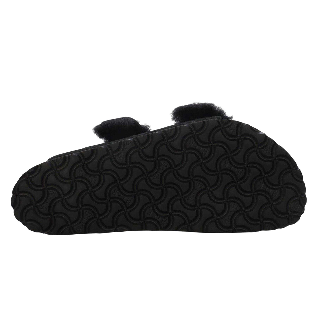 Black - Side - Birkenstock Womens-Ladies Arizona Teddy Bear Flat Sandals