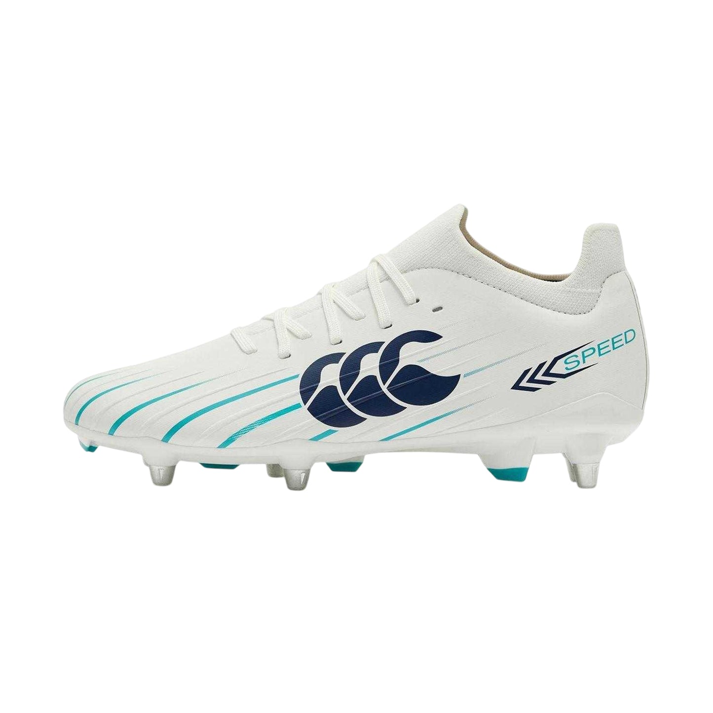 White - Back - Canterbury Mens Speed Logo Rugby Boots