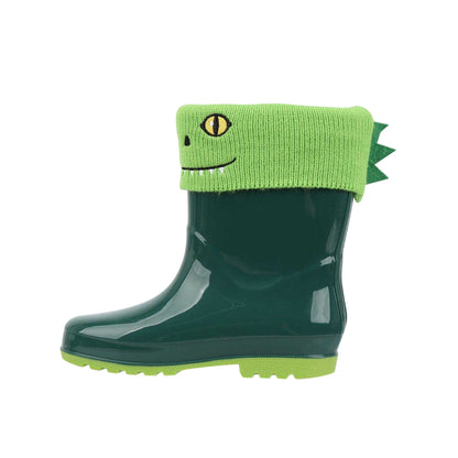 Green - Back - Gelert Childrens-Kids Dinosaur Wellington Boots