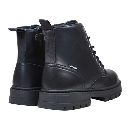 Black - Back - Levis Childrens-Kids Pasadena Biker Boots