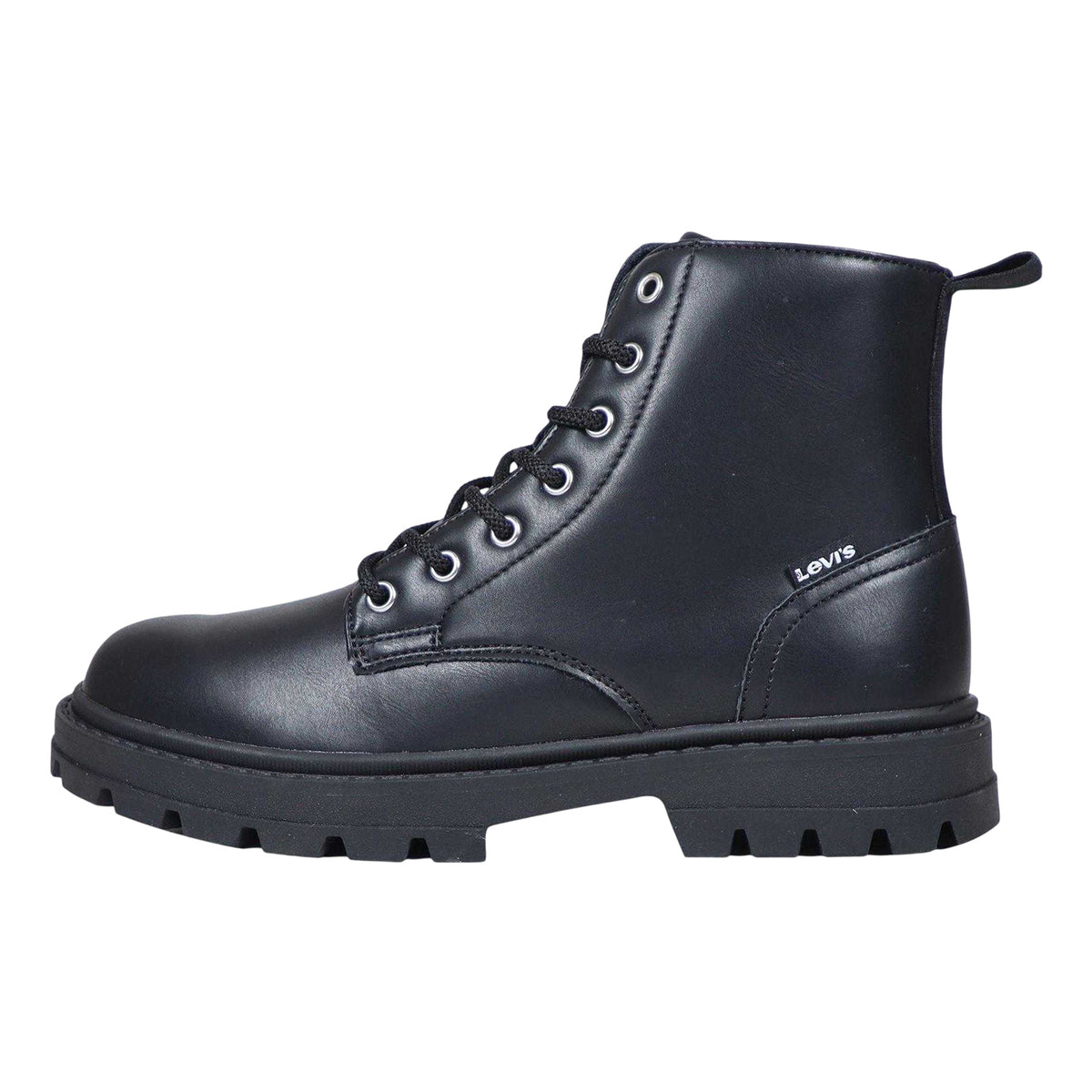 Black - Side - Levis Childrens-Kids Pasadena Biker Boots
