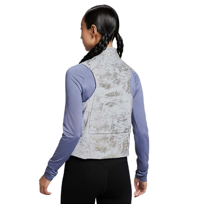 Grey-Black - Back - Nike Womens-Ladies Abstract Zip Pocket Gilet