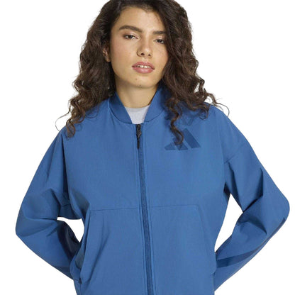 Dusky Blue - Side - Adidas Womens-Ladies Z.N.E. Structured Bomber Jacket