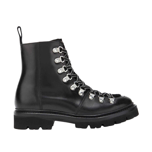 Black - Front - Grenson Womens-Ladies Metal Eyelets Leather Hiking Boots