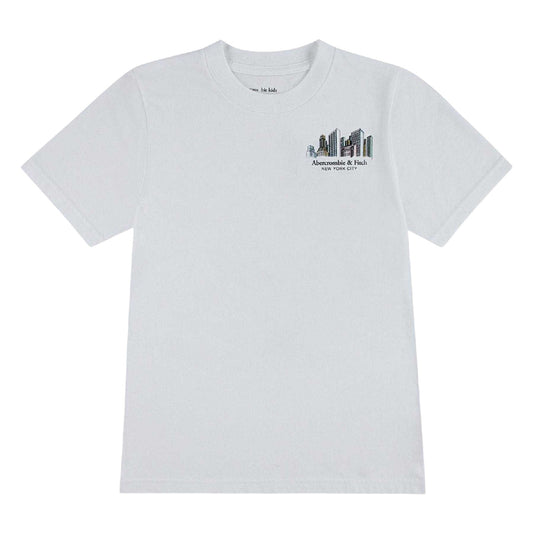 White - Front - Abercrombie & Fitch Childrens-Kids New York T-Shirt