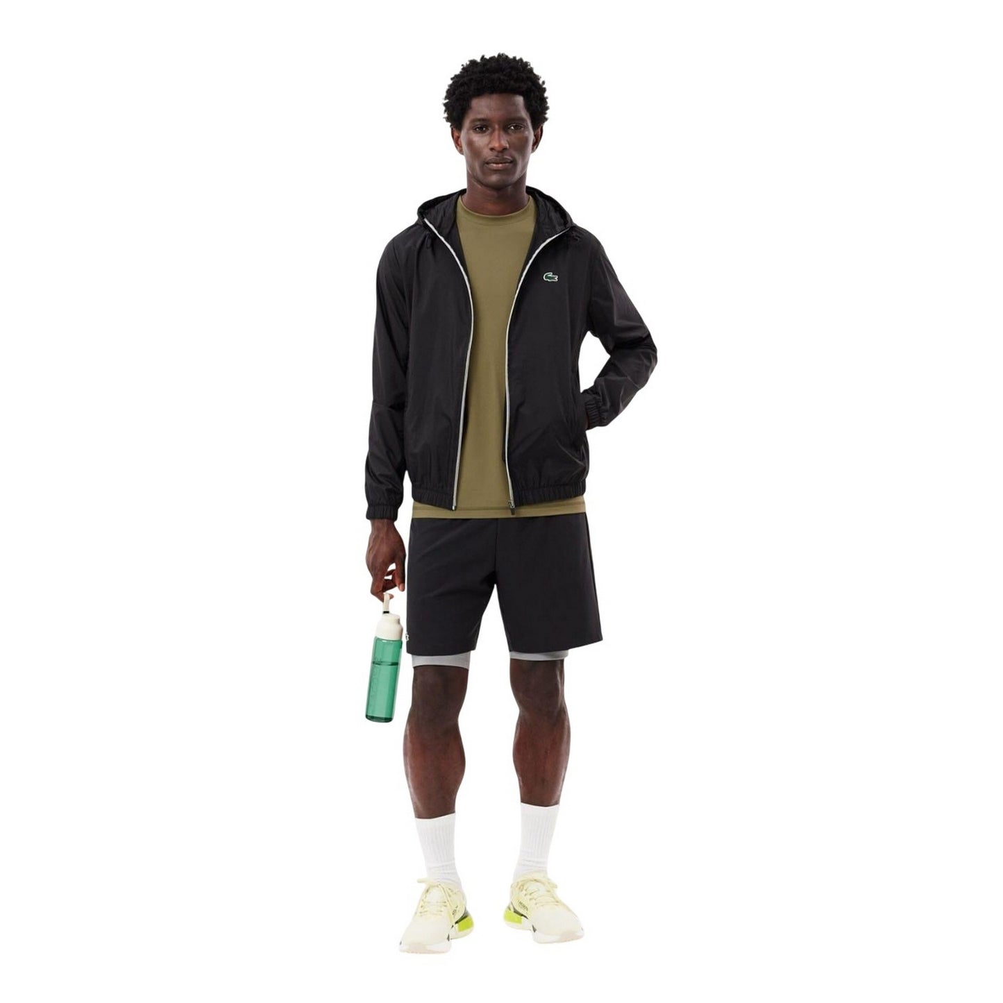 Khaki - Pack Shot - Lacoste Mens Stretch Jersey Slim Sports T-Shirt