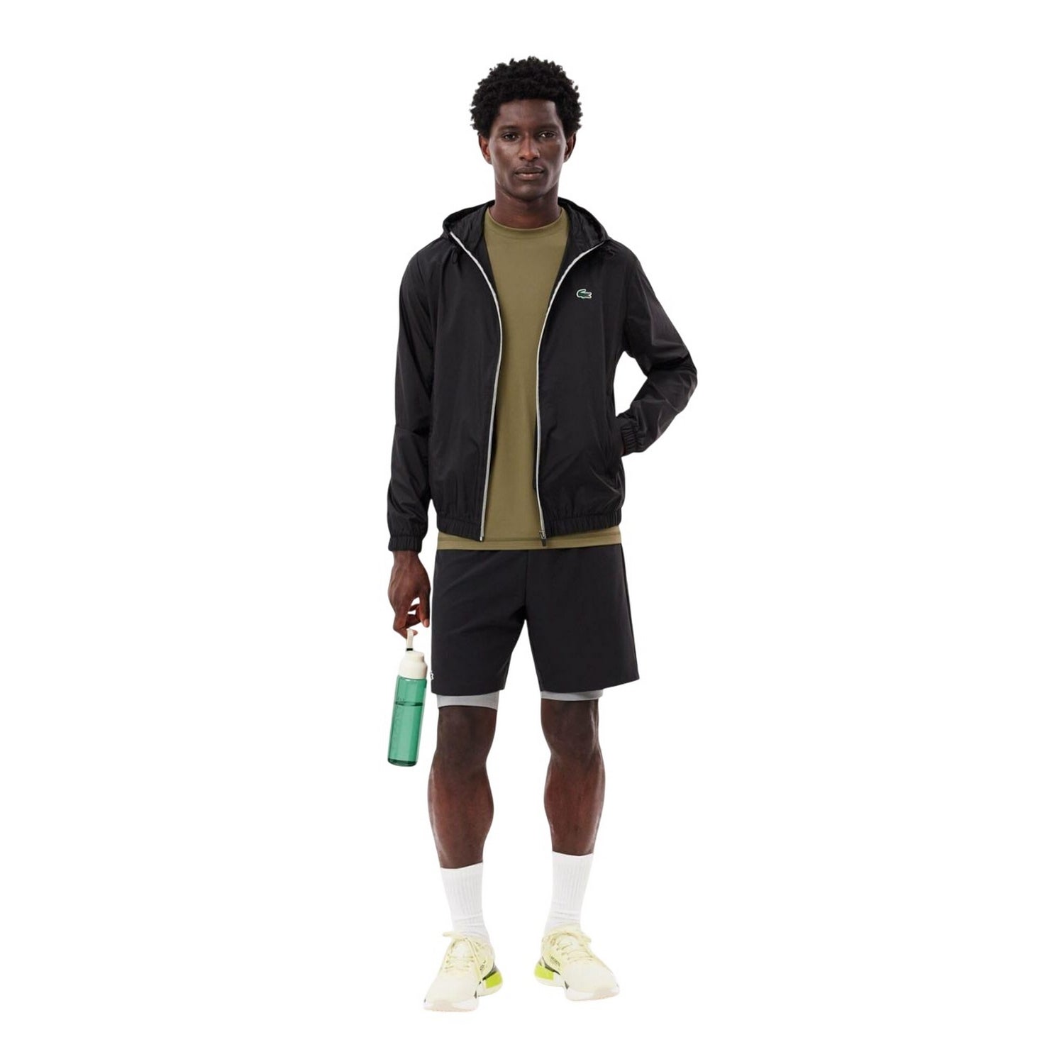 Khaki - Pack Shot - Lacoste Mens Stretch Jersey Slim Sports T-Shirt