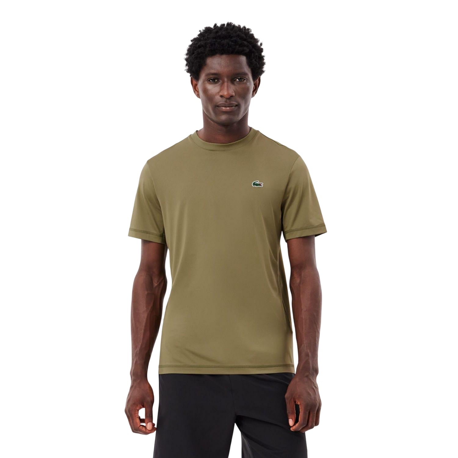 Khaki - Lifestyle - Lacoste Mens Stretch Jersey Slim Sports T-Shirt