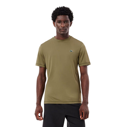 Khaki - Lifestyle - Lacoste Mens Stretch Jersey Slim Sports T-Shirt