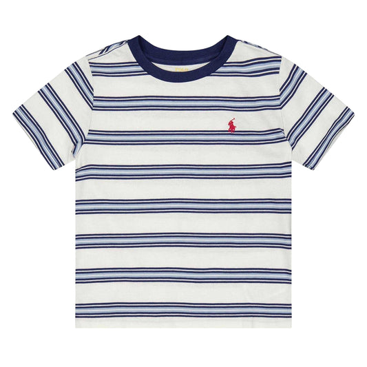 Multicoloured - Front - Ralph Lauren Childrens-Kids Stripe T-Shirt