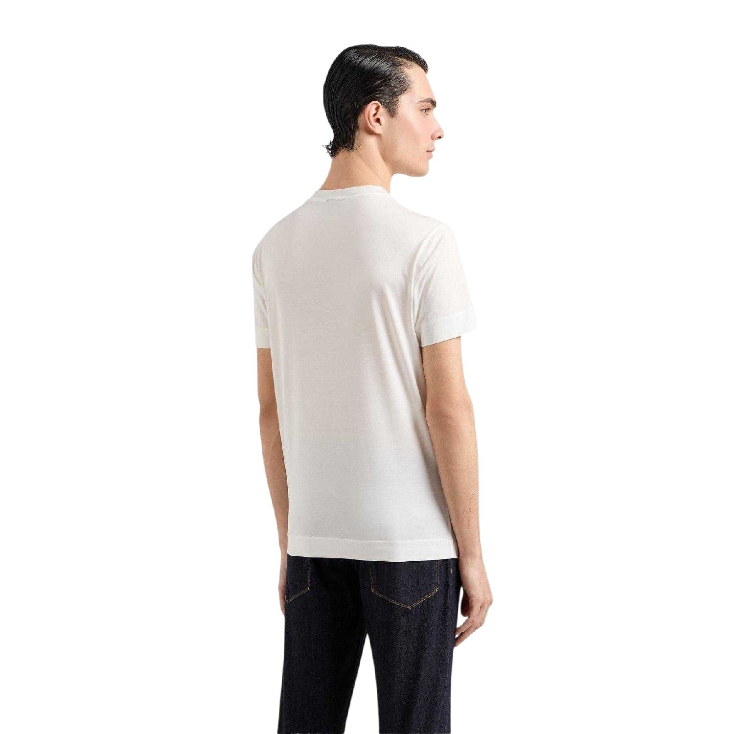 White - Back - Emporio Armani EA7 Mens Eagle Regular T-Shirt