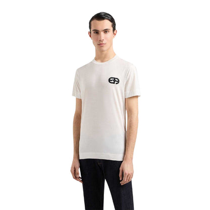 White - Side - Emporio Armani EA7 Mens Eagle Regular T-Shirt