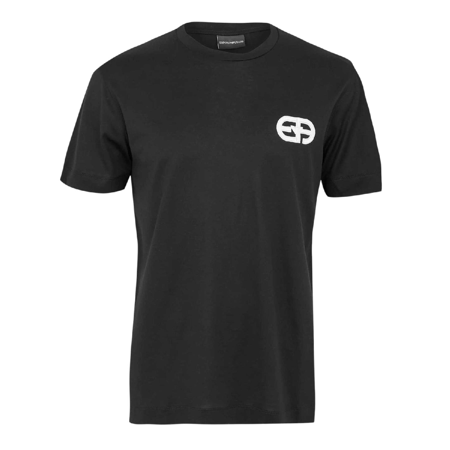 Black Beauty - Front - Emporio Armani EA7 Mens Eagle Regular T-Shirt