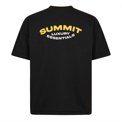 Black-Yellow - Back - Summit Mens Oversized T-Shirt