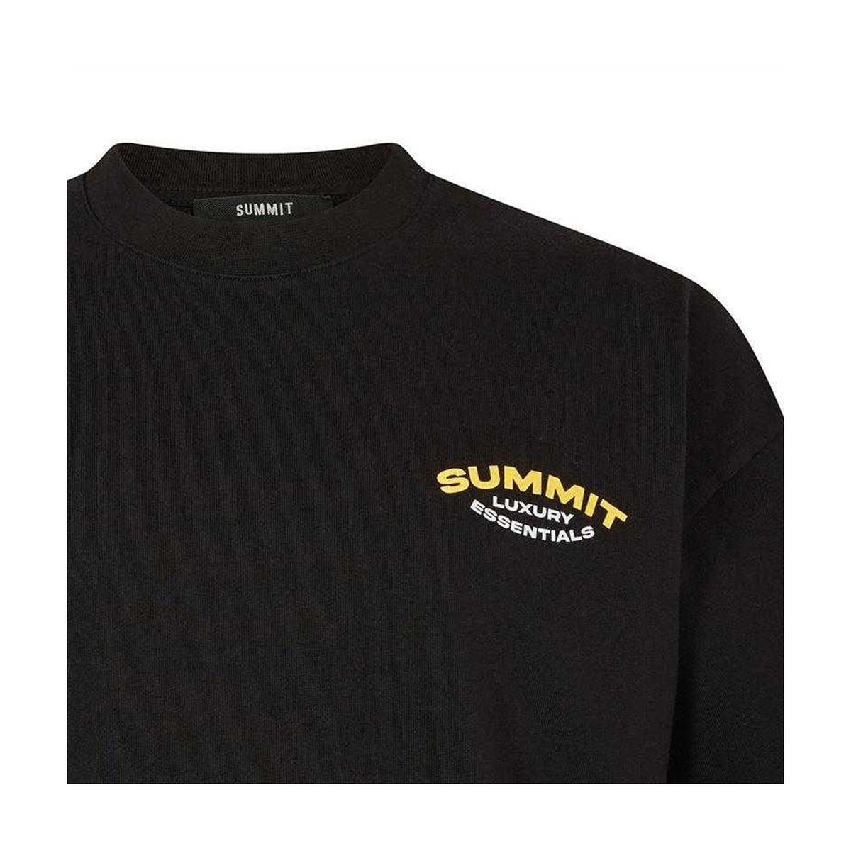 Black-Yellow - Side - Summit Mens Oversized T-Shirt