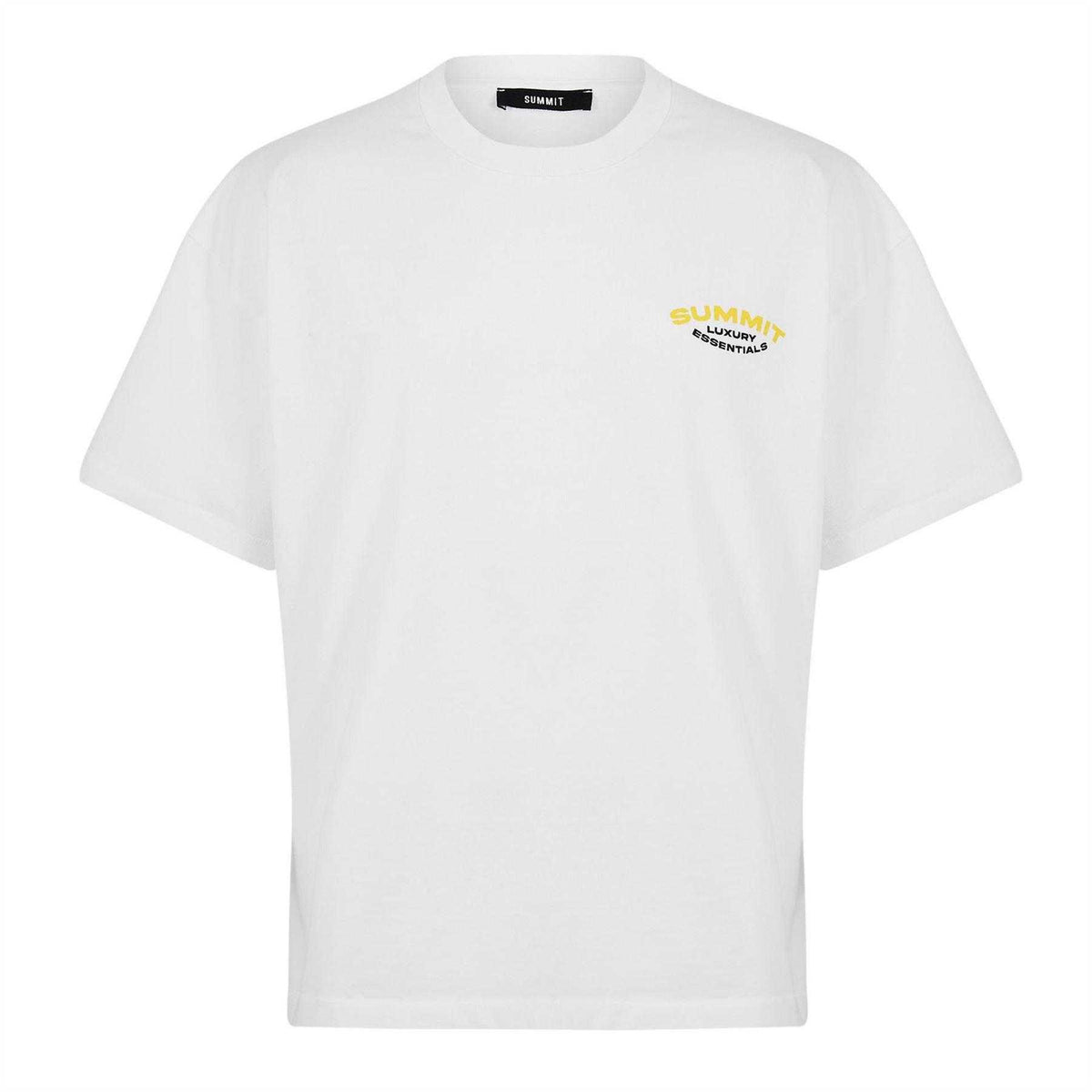 White-Yellow - Front - Summit Mens Oversized T-Shirt