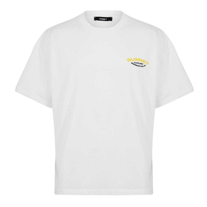 White-Yellow - Front - Summit Mens Oversized T-Shirt