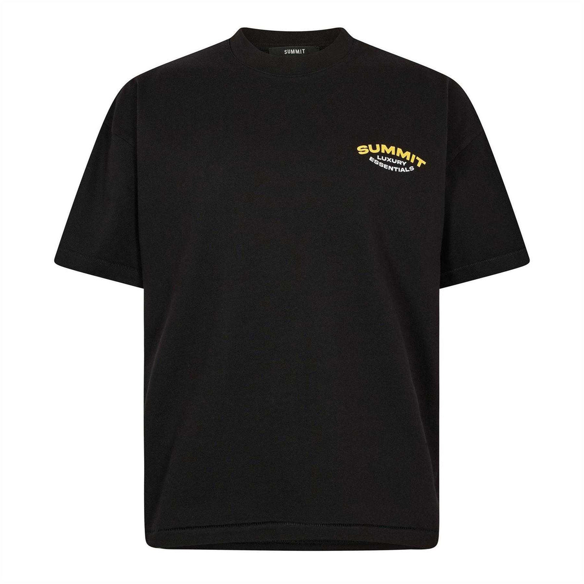 Black-Yellow - Front - Summit Mens Oversized T-Shirt