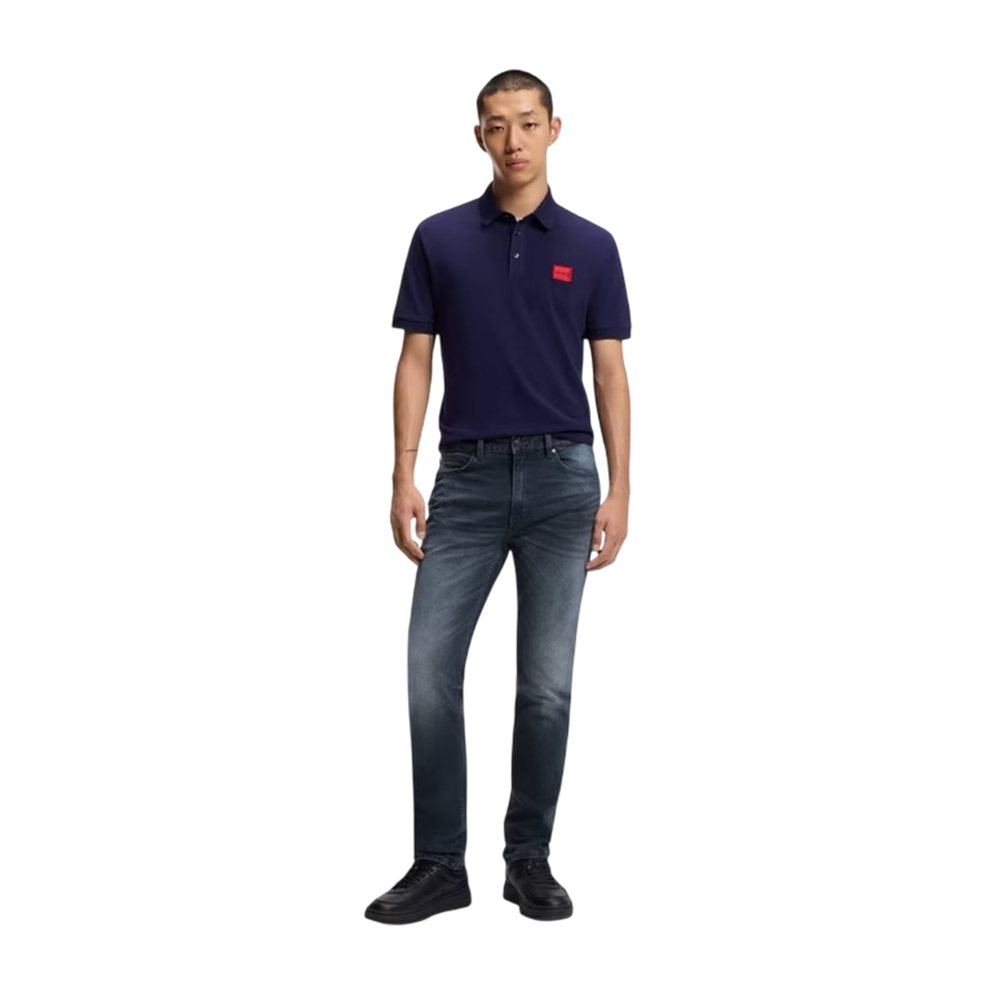 Medium Blue - Lifestyle - Hugo Mens 708 Denim Faded Slim Jeans