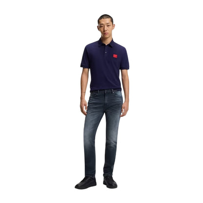 Medium Blue - Lifestyle - Hugo Mens 708 Denim Faded Slim Jeans