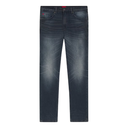 Medium Blue - Front - Hugo Mens 708 Denim Faded Slim Jeans